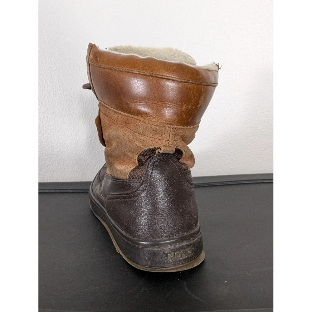 Polo Ralph Lauren Mens 10D Brown Leather Suede Duck Boots Shearling Lined